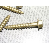 Coach screws 8.0 x 50mm Hex washer Golden Zinc class 3.  100 pieces
